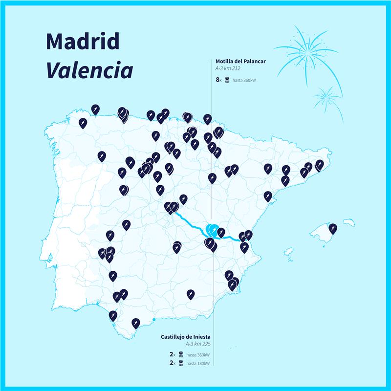 Ruta en coche eléctrico desde Madrid a Valencia